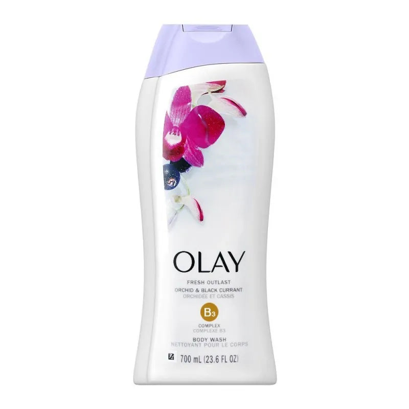 olay fresh outlast orchid & black current b3 complex body wash, 700ml main image