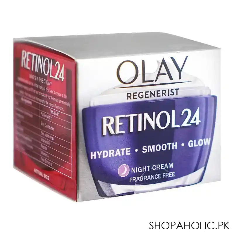 Olay Regenerist Retinol 24 Night Cream, Fragrance-Free, 50ml - Main Image