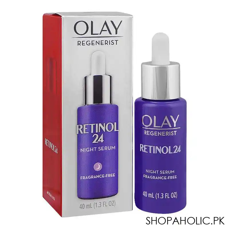 Olay Retinol 24 Night Serum With Vitamin B3, 24 Hours Hydration, Fragrance Free, 40ml - Main Image