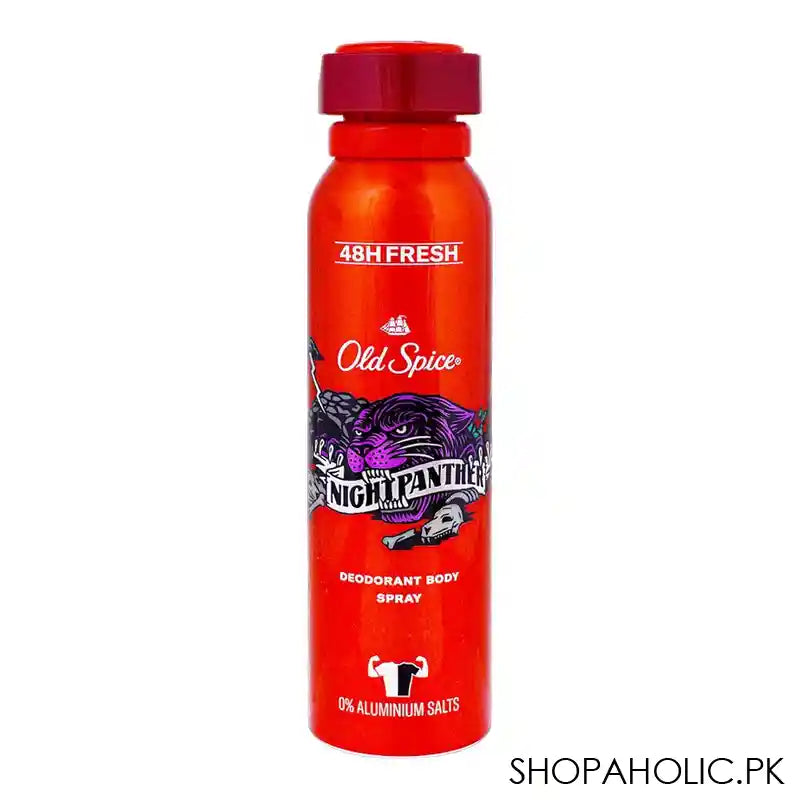 Old Spice Night Panther Deodorant Body Spray, 48 Hours Lasting, 0% Aluminum Salts, For Men's, 150ml - Main Image