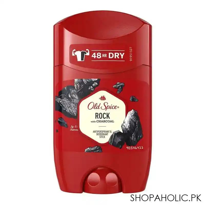 old spice rock charcoal 48h dry antiperspirant deodorant stick, for men, 50ml main image