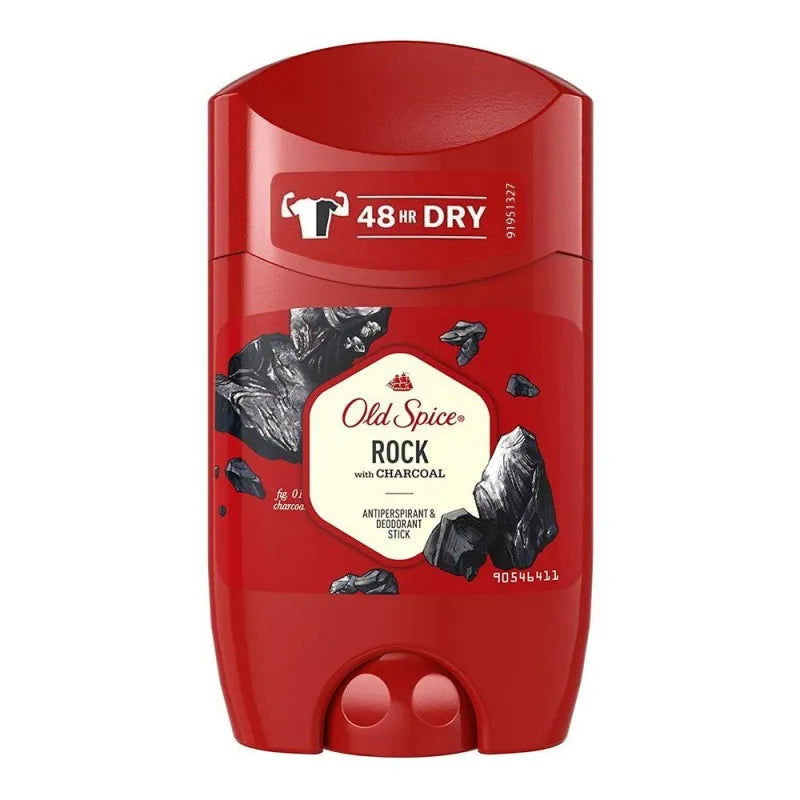 old spice rock charcoal 48h dry antiperspirant deodorant stick, for men, 50ml main image