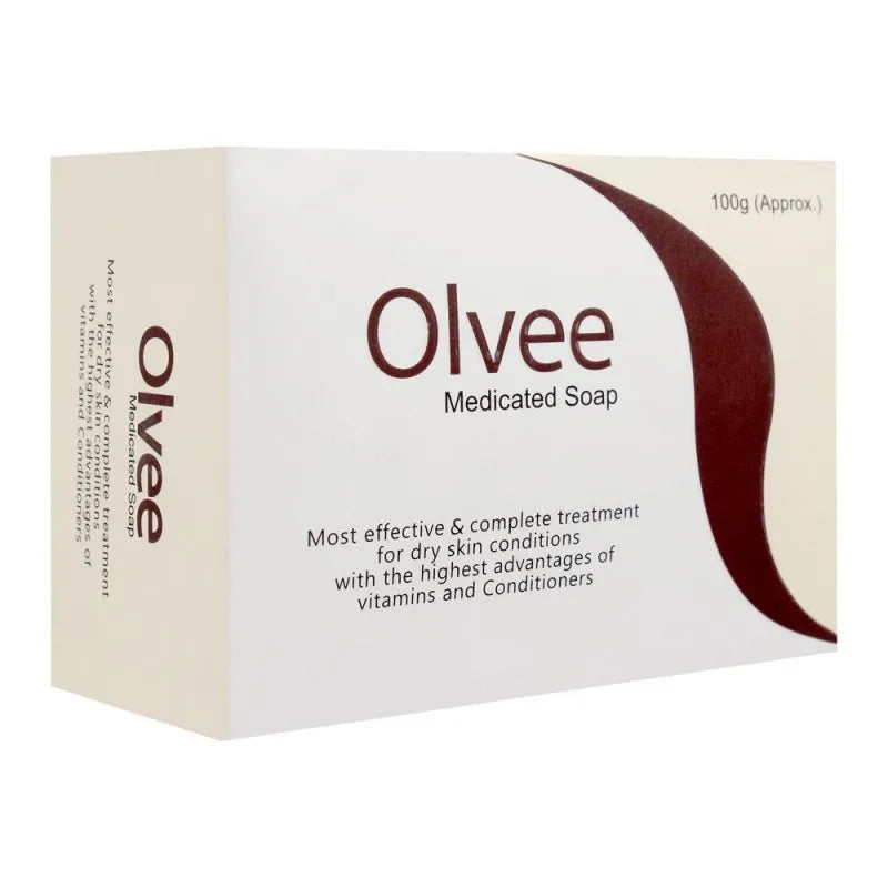 olvee medicated soap, for dry skin conditions, 100g main image