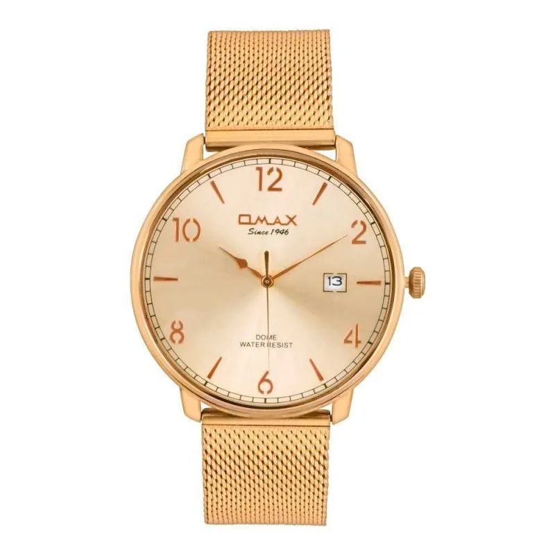 omax men's vintage rust gold round dial with bracelet analog watch, dcd003r88i main image