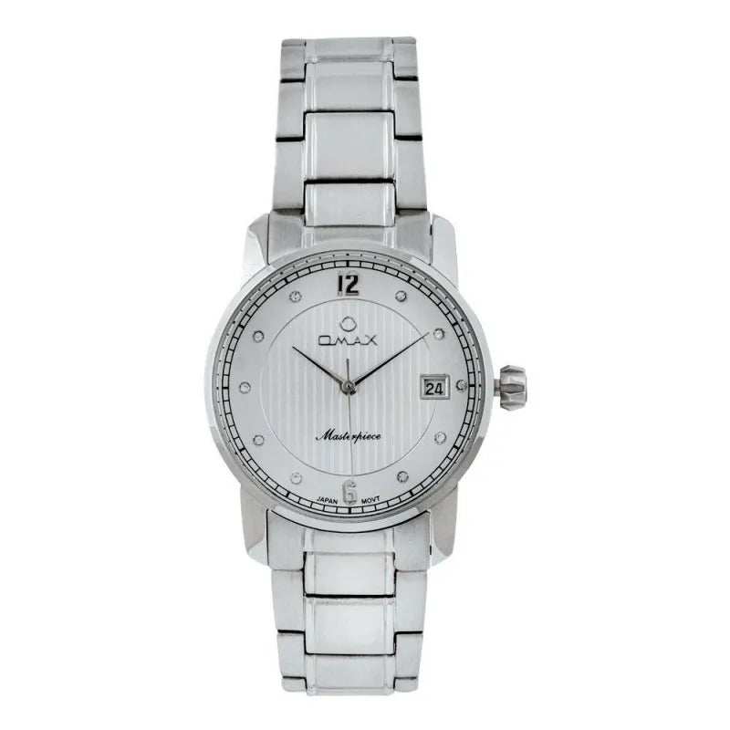 omax women's masterpiece silver round dial with bracelet analog watch, ml25p66i main image