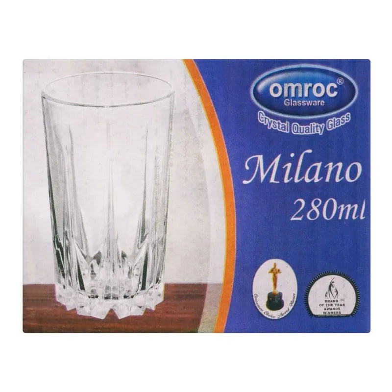 omroc milano tumbler glass, 280ml image3