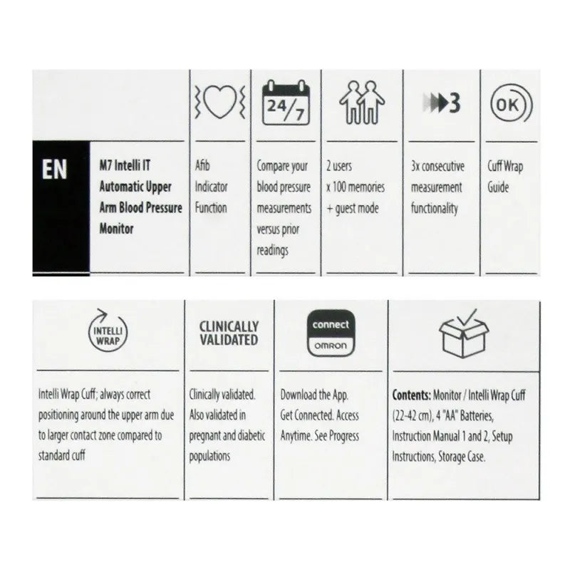 omron automatic upper arm blood pressure monitor, m7 image6