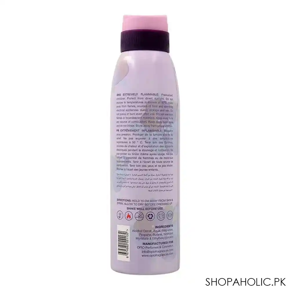 opio delicate deodorant body spray, for women, 200ml image2