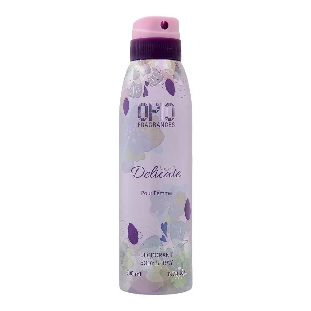 opio delicate deodorant body spray, for women, 200ml main image