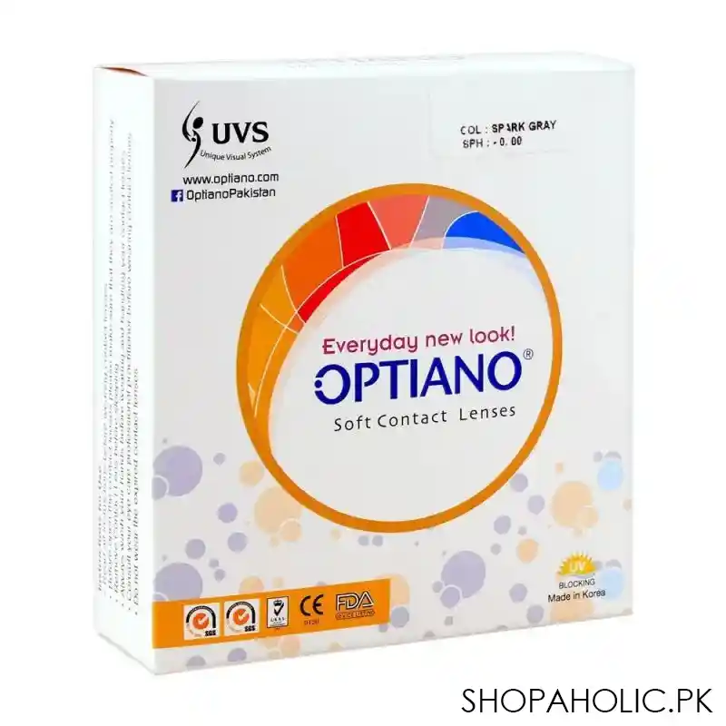 optiano soft color contact lenses, spark grey image2