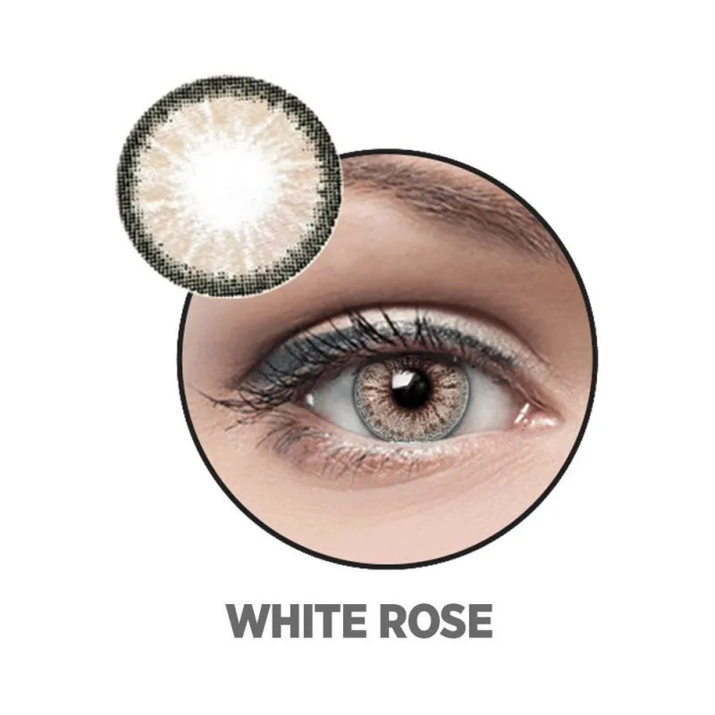 optiano soft color contact lenses, white rose main image