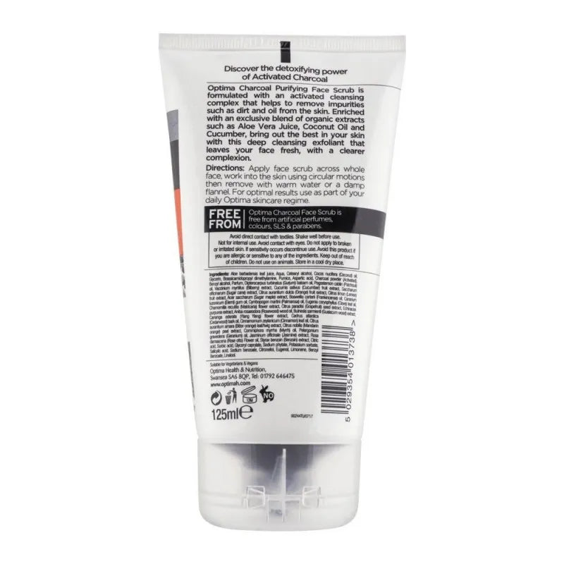 optima activated charcoal deep cleansing face scrub, 125ml image2