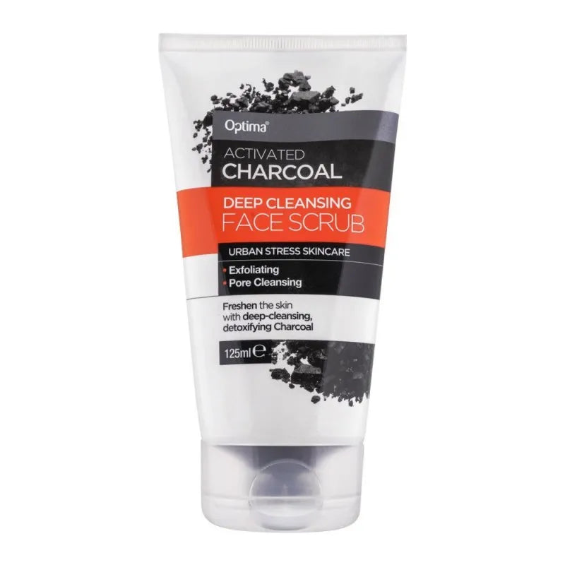 optima activated charcoal deep cleansing face scrub, 125ml main image