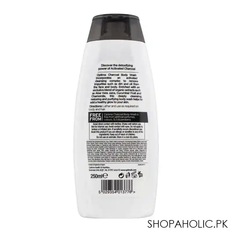 optima activated charcoal purifying body wash, 250ml image2