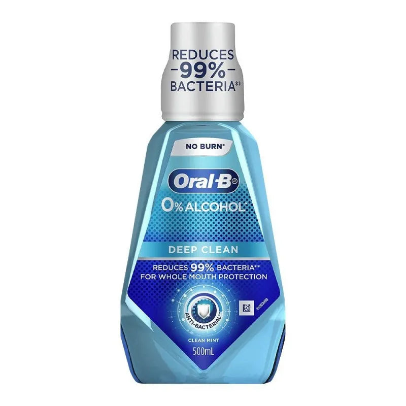 oral b 0% alcohol deep clean mint mouth wash, 500ml main image