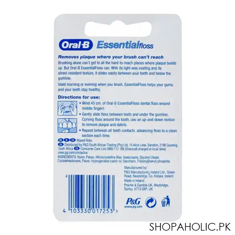 oral b essential floss waxed dental floss, 50m image2