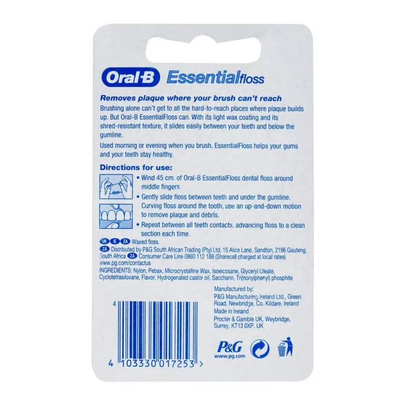 oral b essential floss waxed dental floss, 50m image2