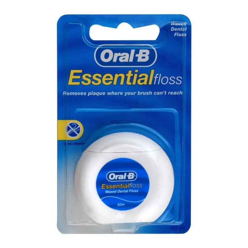 oral b essential floss waxed dental floss, 50m main image