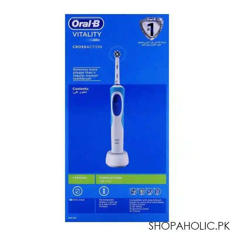 oral b vitality 2d action rechargeable cross action electric toothbrush, d12513 image3