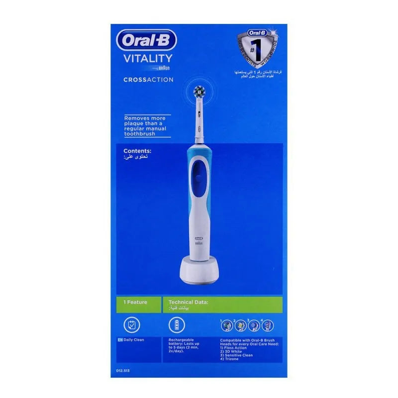 oral b vitality 2d action rechargeable cross action electric toothbrush, d12513 image3