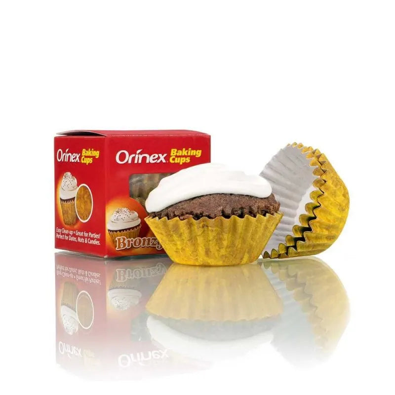 orinex baking cups, bronzy, 100 pack main image