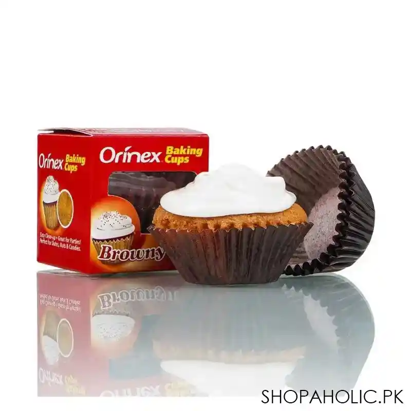 orinex baking cups, browny, 100 pack main image