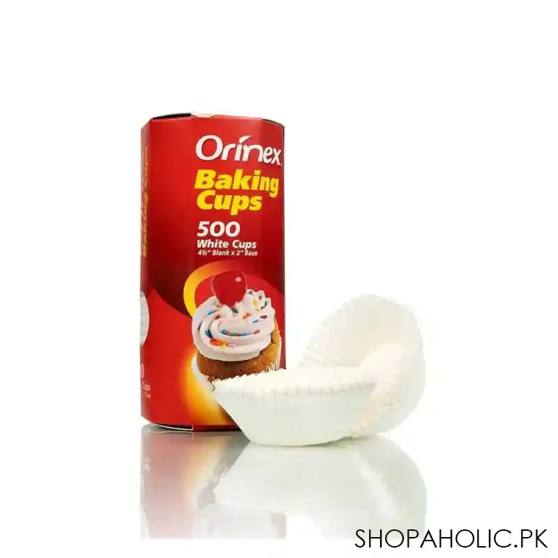 orinex baking cups, white, 500 pack main image