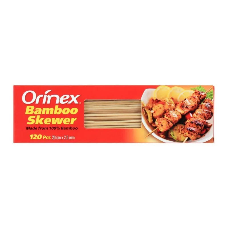 orinex bamboo skewer, 120 pack, 20cm x 2.5mm main image