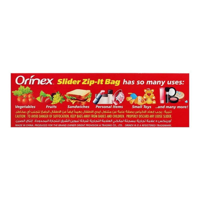 orinex slider zip lock bag, 8x7 inches, large, 15 pack, food grade image3