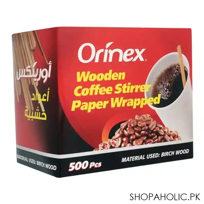 orinex wooden coffee stirrer paper wrapped, 500 pack main image