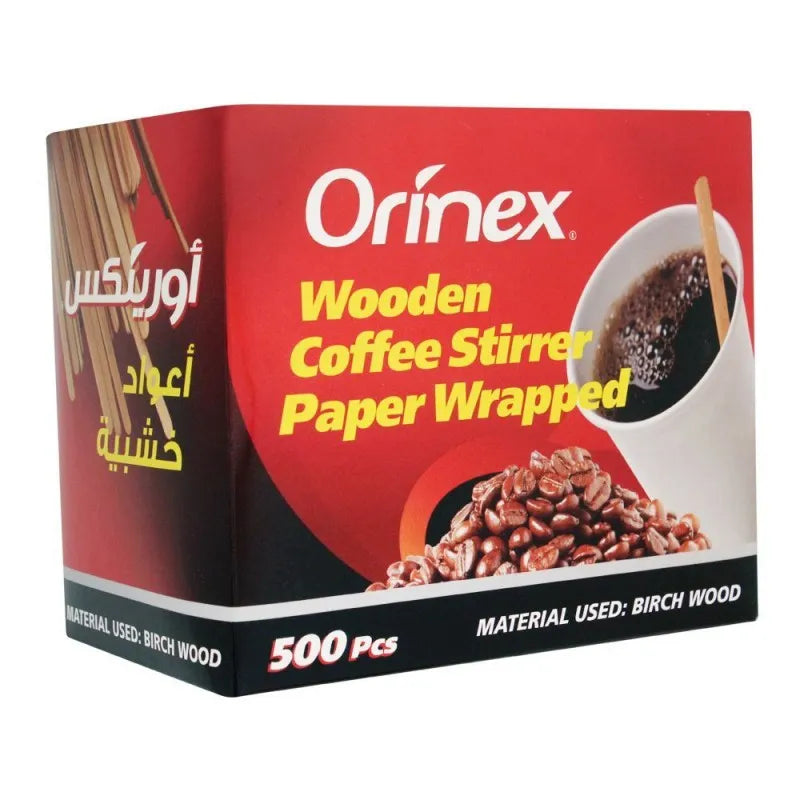 orinex wooden coffee stirrer paper wrapped, 500 pack main image