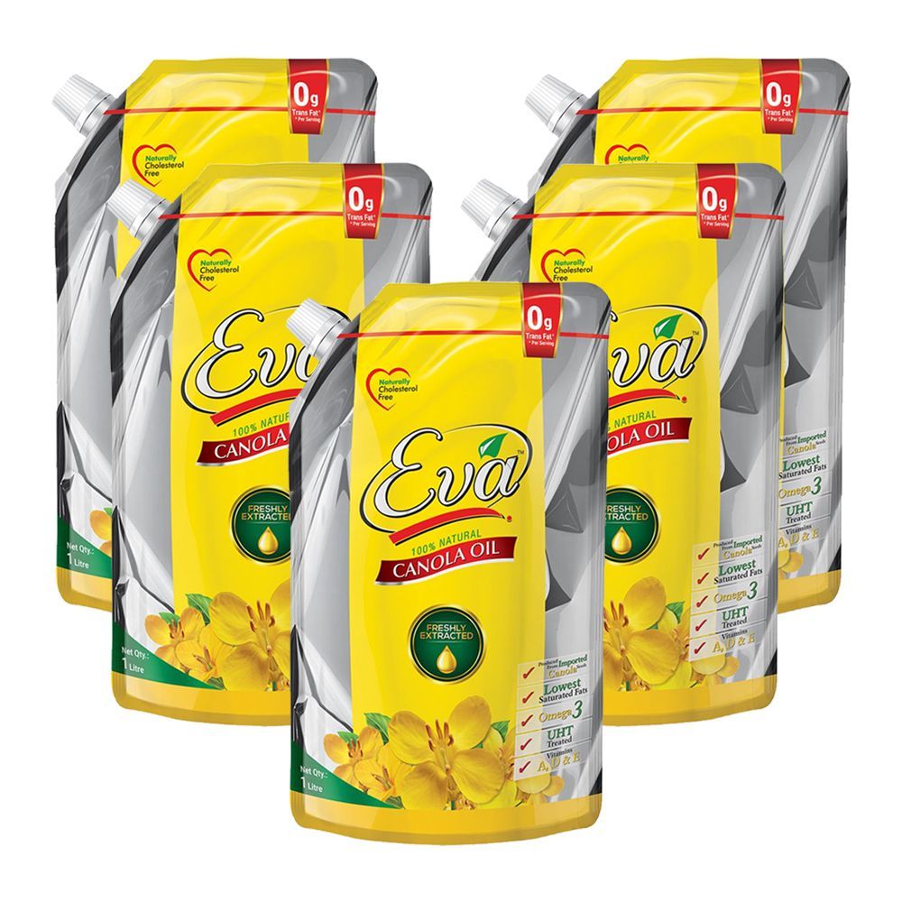 Eva Canola Oil, 1 Liter Each, 5-Pack - Main Image