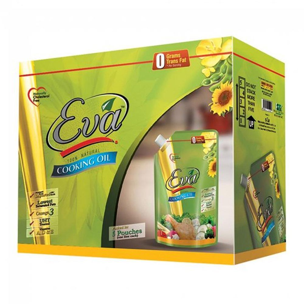 Eva Cooking Oil, 1 Liter Each, 5-Pack - Image 2