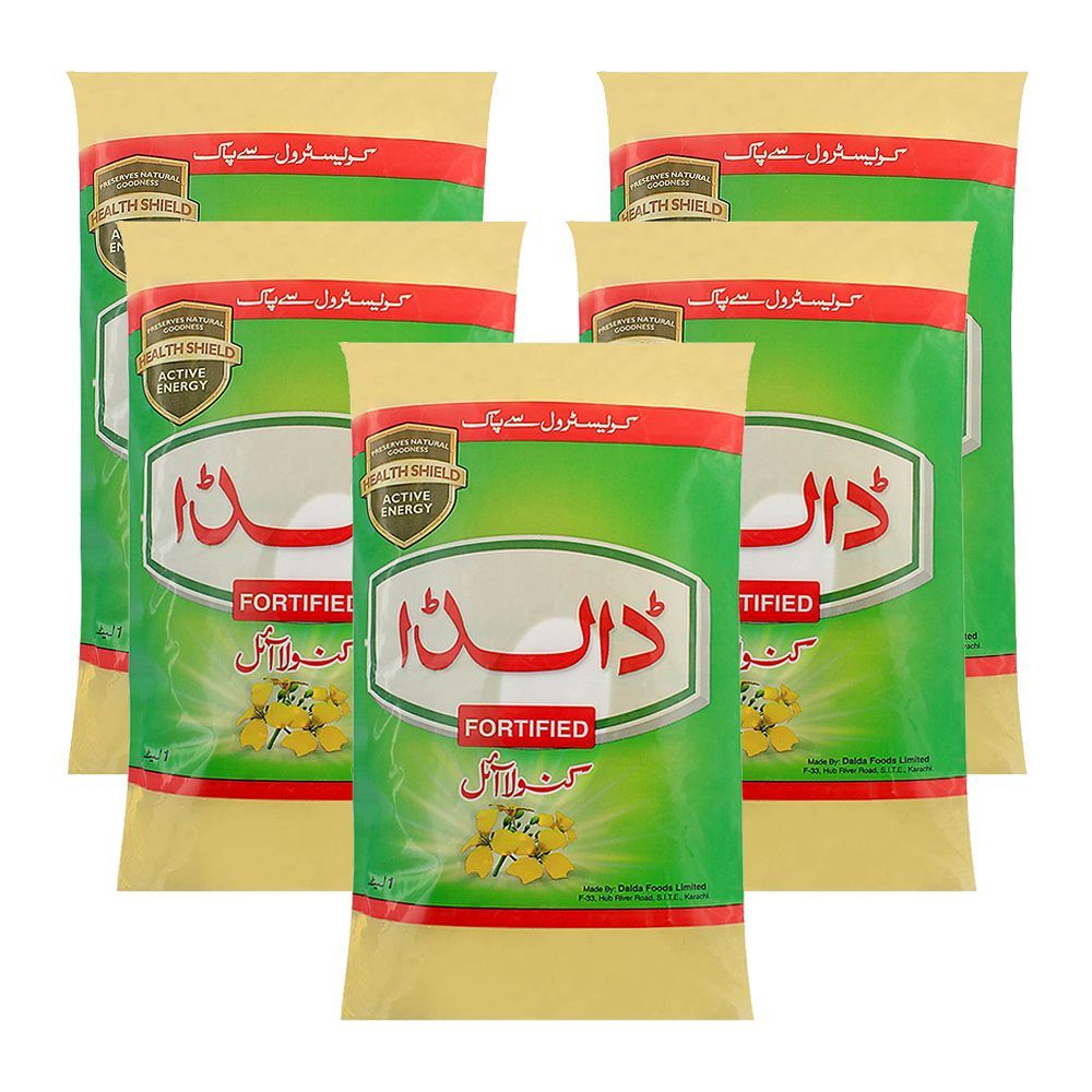 Dalda Fortified Canola Oil, 1 Liter Each, 5-Pack - Main Image