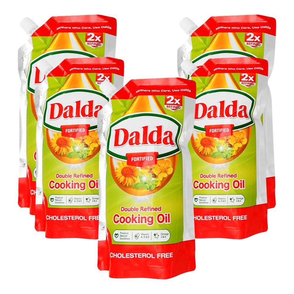 Dalda Fortified Cooking Oil, 1 Liter Each, 5-Pack - Main Image