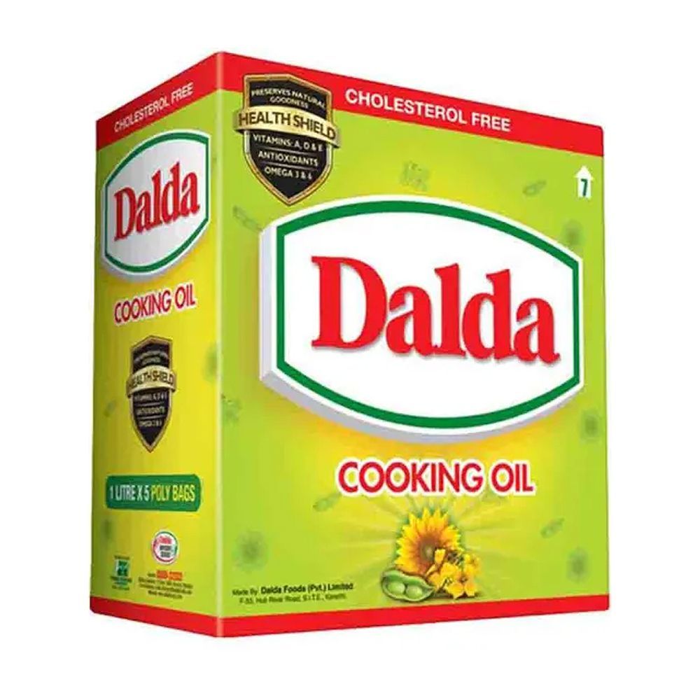 Dalda Fortified Cooking Oil, 1 Liter Each, 5-Pack - Image 2