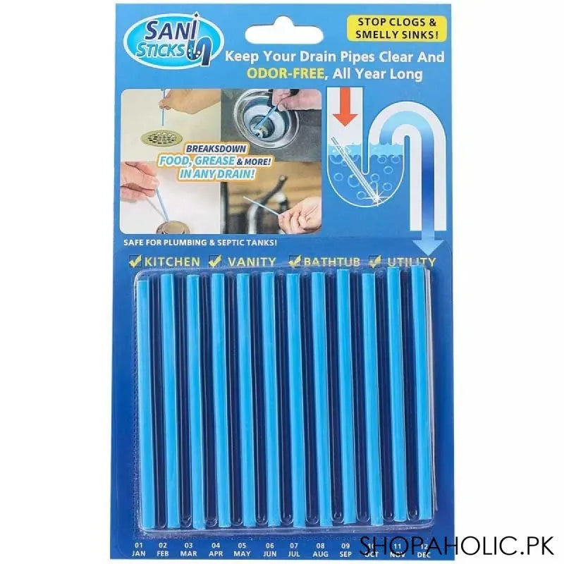 (pack of 12) sink and bathroom drain cleaning sticks image2