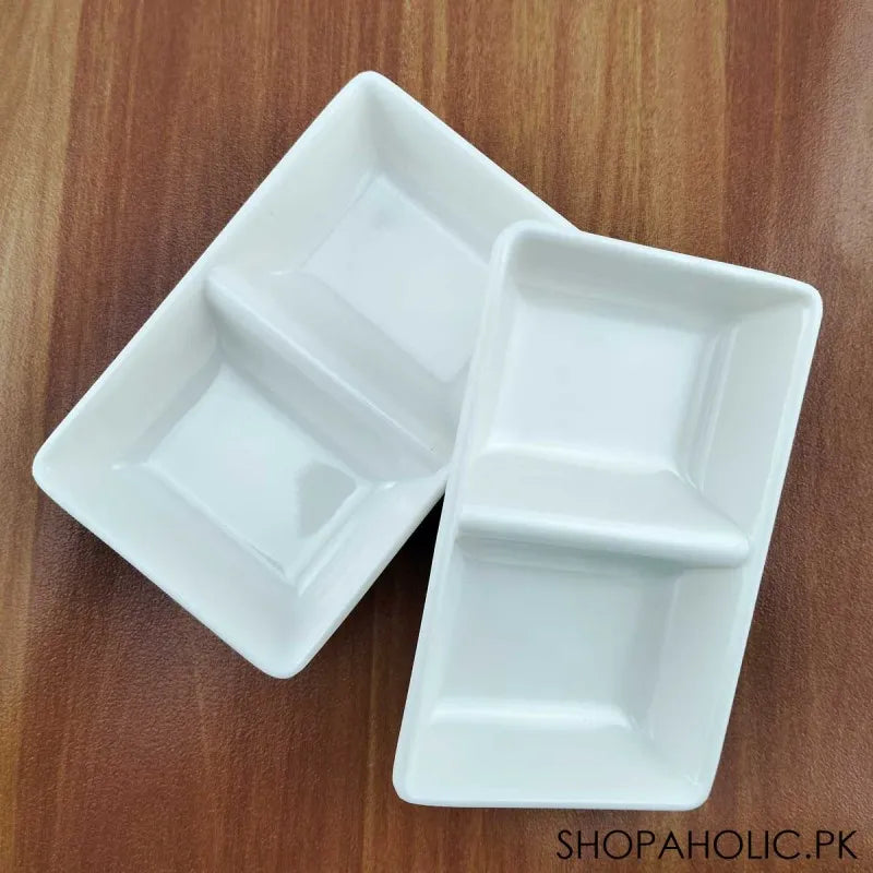 (pack of 2) 2 sections melamine pickle and sauces dish main image