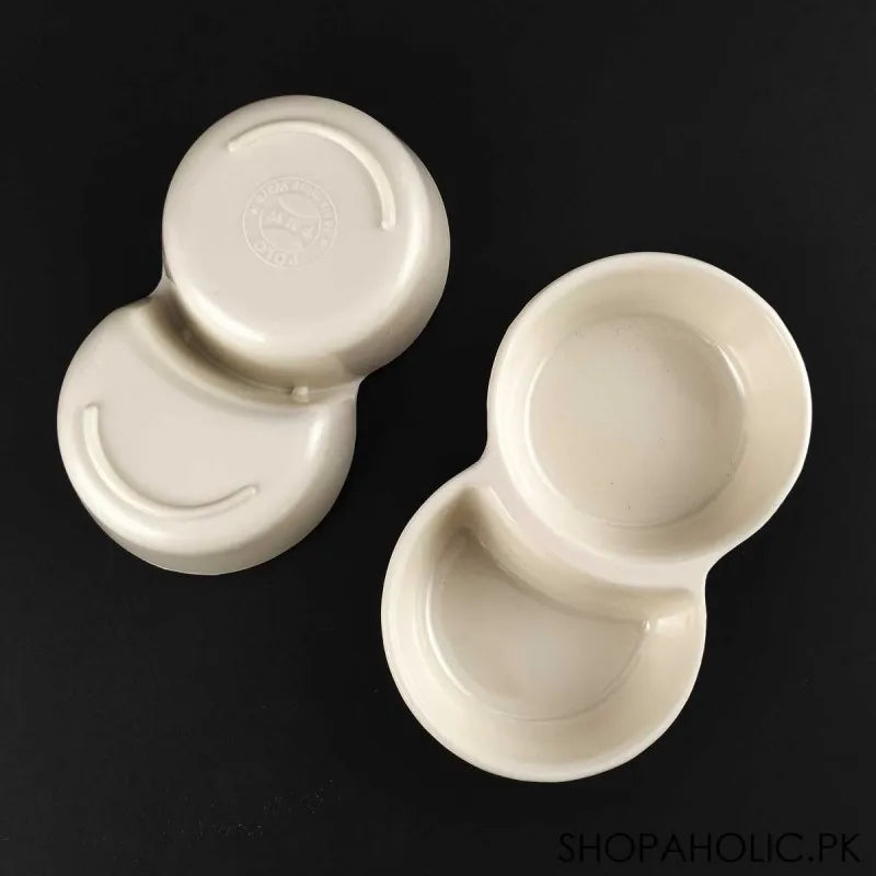 (pack of 2) 2 sections round shape melamine pickle sauces dish image3