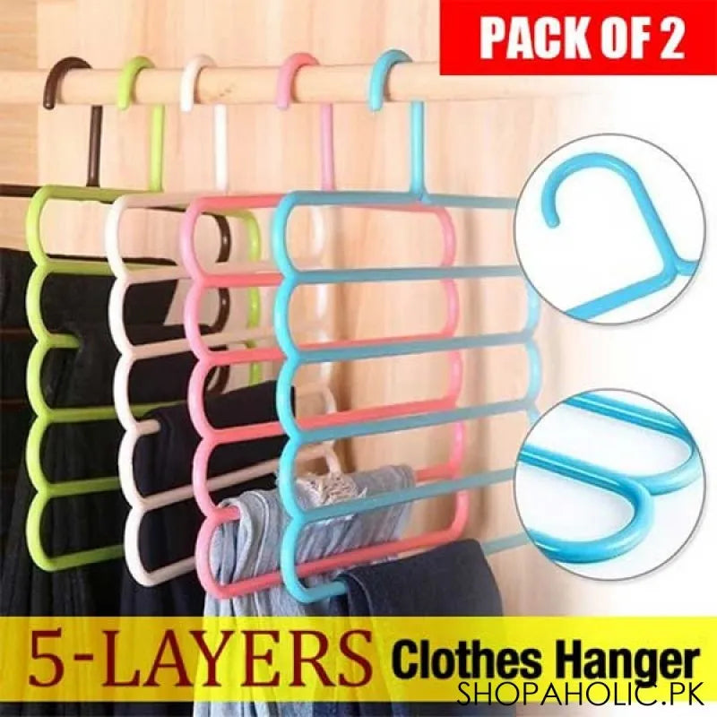 (pack of 2) 5 layer multifunctional hangers main image