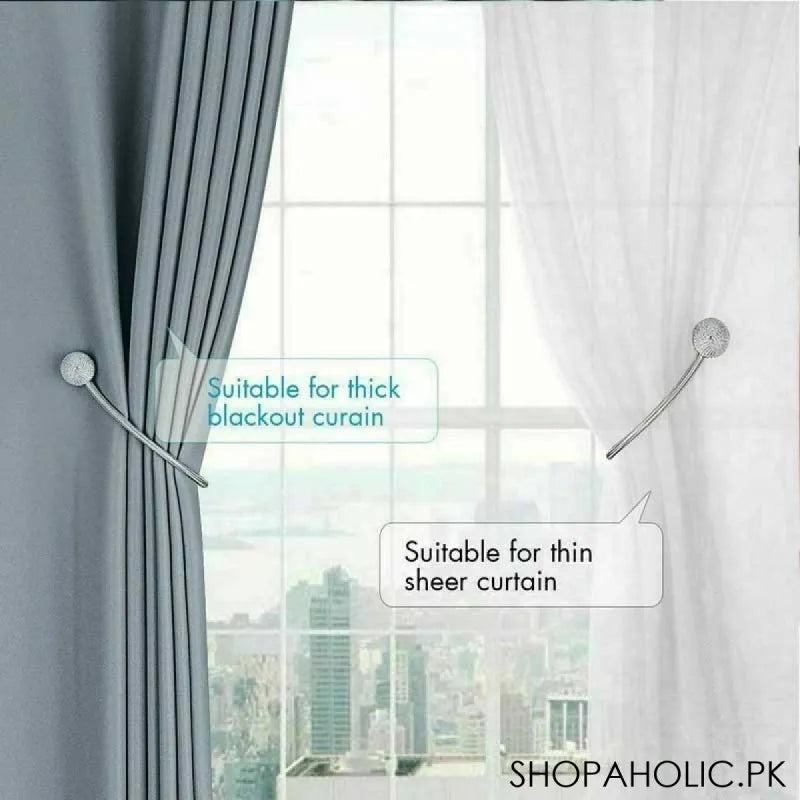 (pack of 2) curtain magnetic tie rope image2