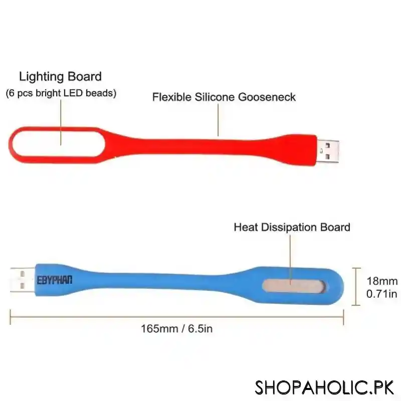 (pack of 2) flexible portable mini usb led light image2