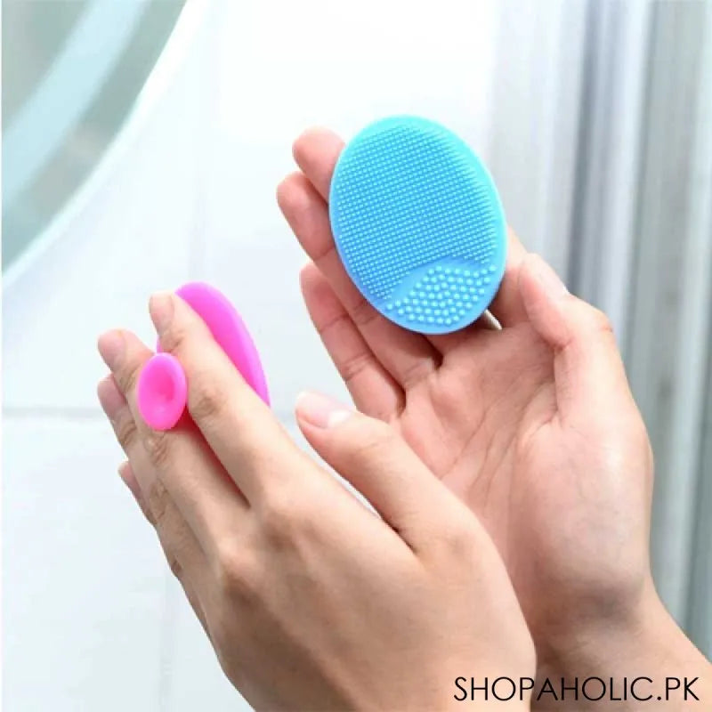 (pack of 2) soft silicone scrubber facial cleansing pad image6