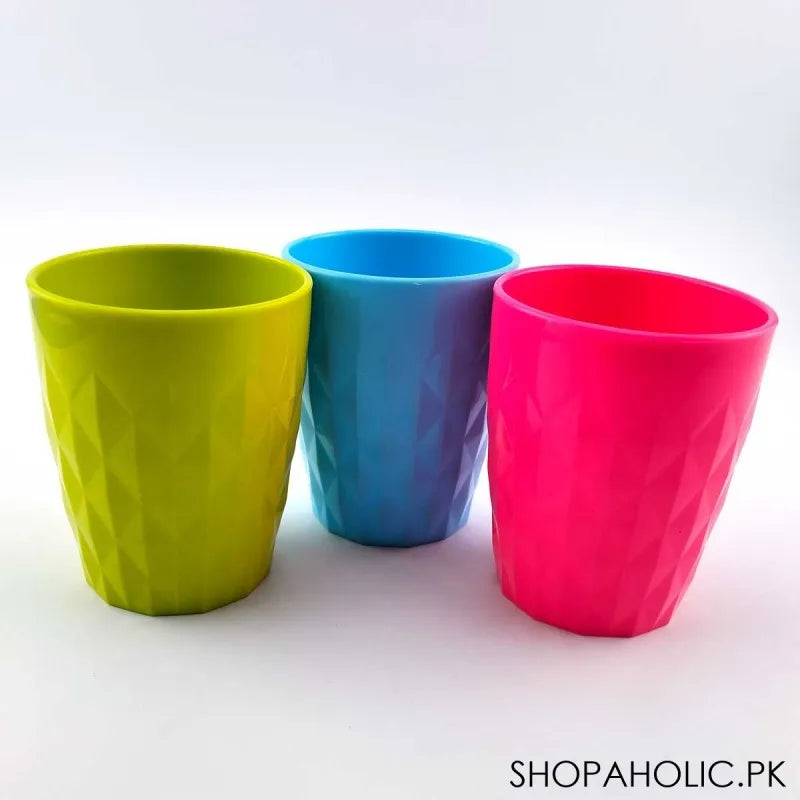 (pack of 3) imperial rainbow plastic glass   highest quality image5