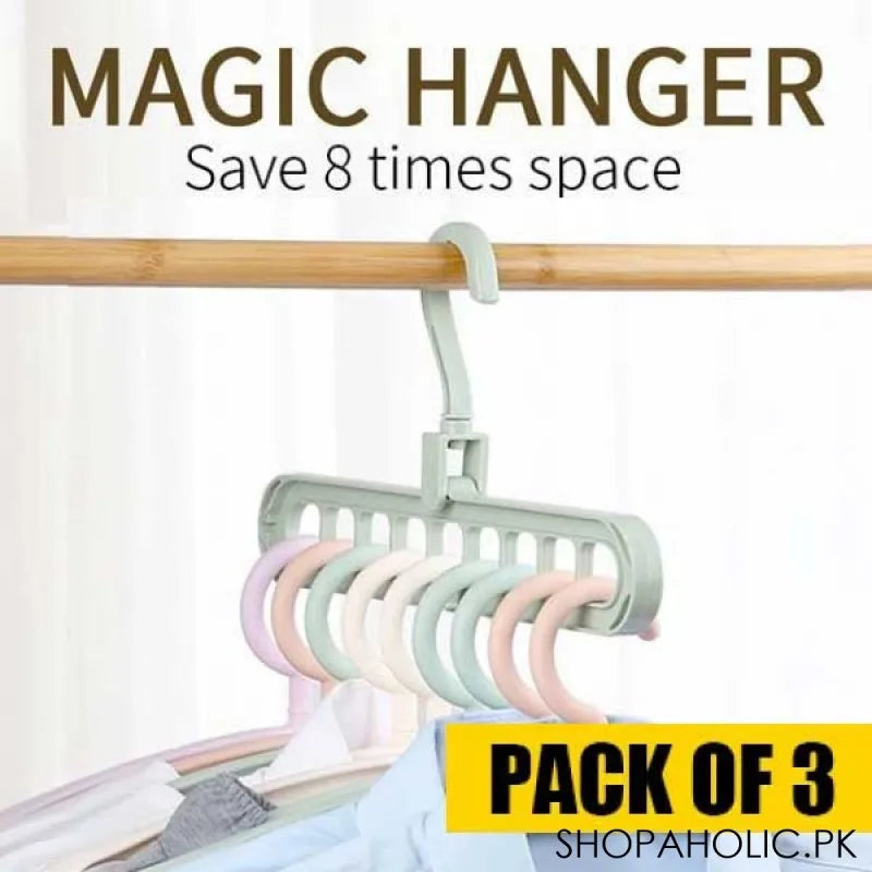 (pack of 3) nine hole magic folding super hanger main image