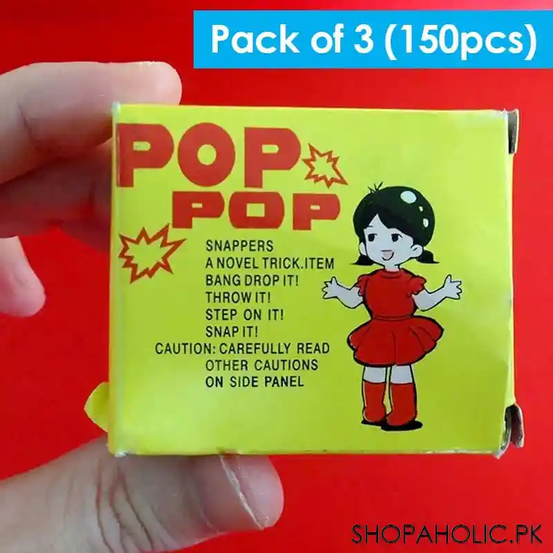 (pack of 3) pop pop fun mini sparkling crackers for kids (approximately 150 snappers) main image