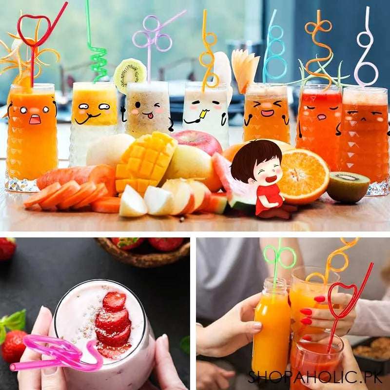 (pack of 4) crazy silly straws for kids image4