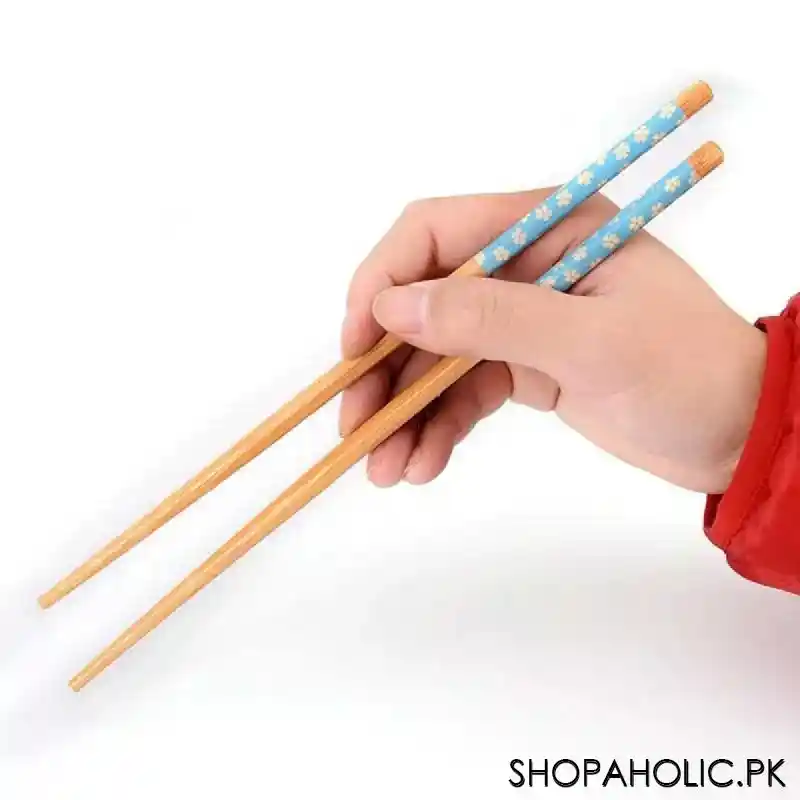 (pack of 4 pair) hot reusable chinese classic wooden chopsticks image3