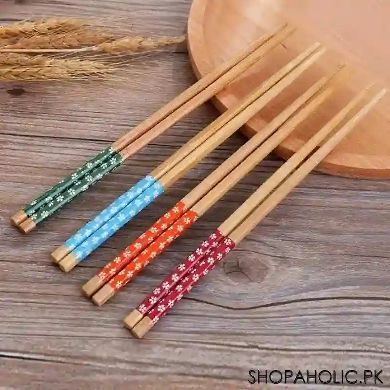 (pack of 4 pair) hot reusable chinese classic wooden chopsticks image4