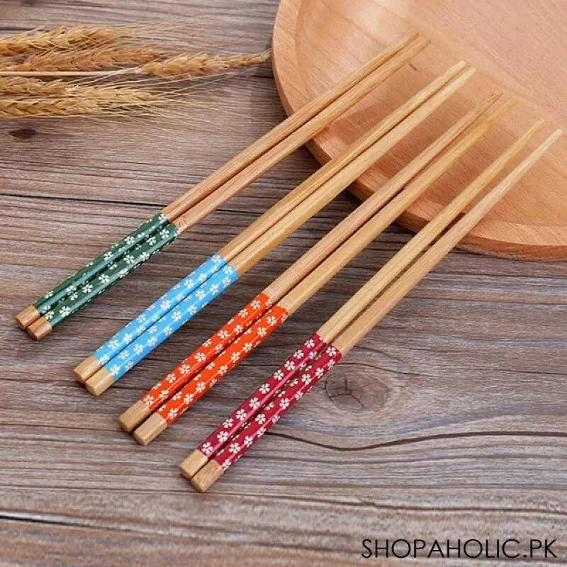 (pack of 4 pair) hot reusable chinese classic wooden chopsticks image4